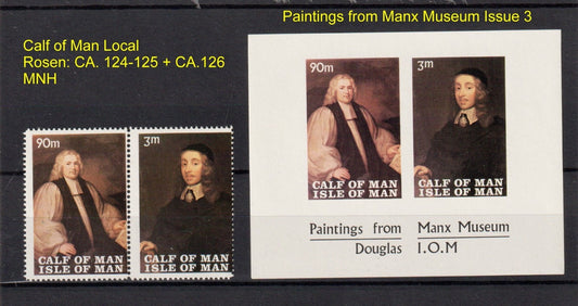 Calf of Man: Manx Museum Paintings Issue 3  CA.124-125 + CA.126 MS MNH