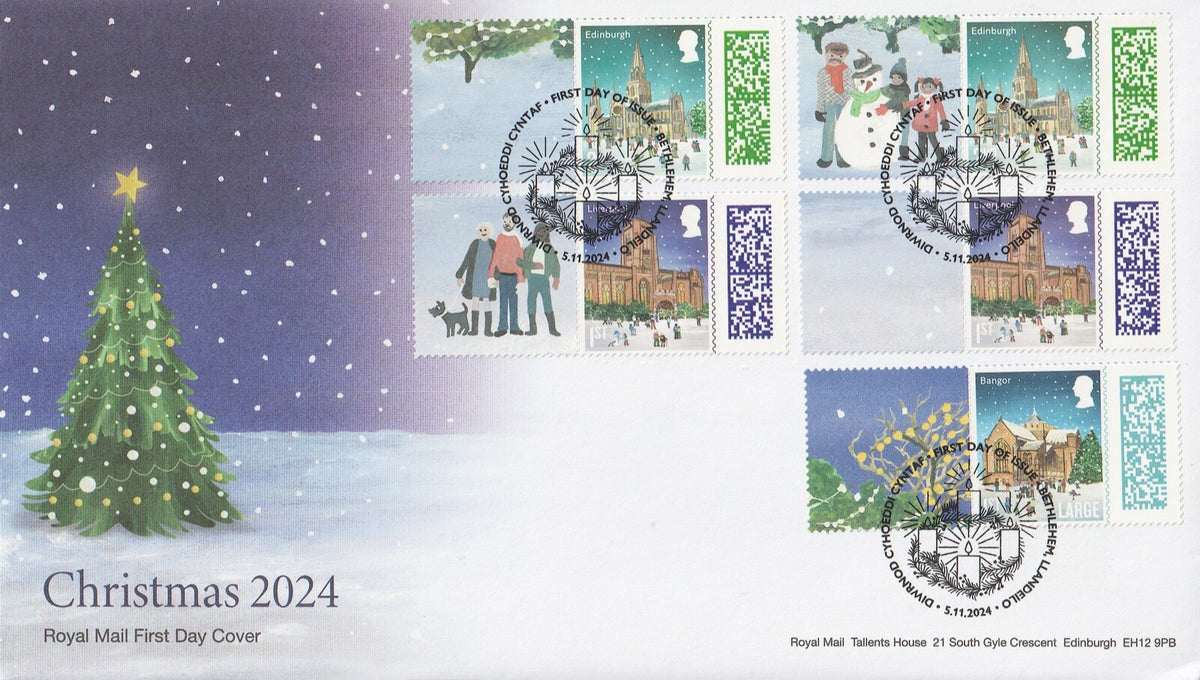 GB 2024  Christmas Smilers / Collector Sheet set of 4 FDC's - GS-168/LS-166