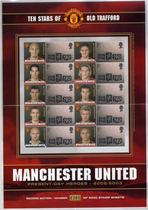 GB 2002 - Man Utd Present Day Heroes Smilers Sheet - Ref: BC-004