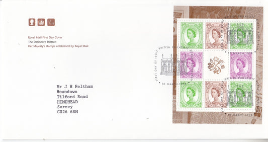 GB 1998 Definitive Portrait Prestige Booklet Pane FDC