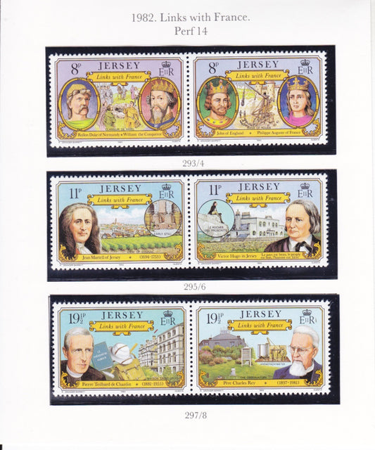 Jersey 1982 - Links with France - SG 293-298 - MNH