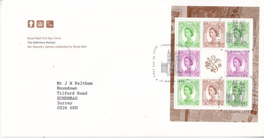 GB 1998 Definitive Portrait Prestige Booklet Pane FDC