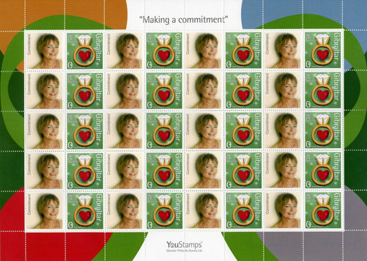 2007 Gibraltar - "Making a Commitment" Personalised Smiler Sheet -  20 x G Value