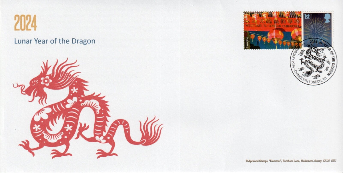 GB 2024 - Year of the Dragon - Smilers/ Special Hand stamp Commemorative Covers