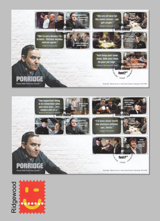 GB 2024 - Porridge Smilers/Collector Stamp Sheet FDC (2) - GS166/LS164