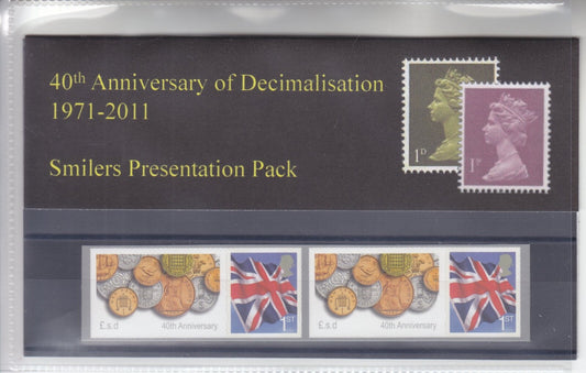 GB 2011 - 40th Anniversary of Decimalisation Smilers - Private Presentation Pack