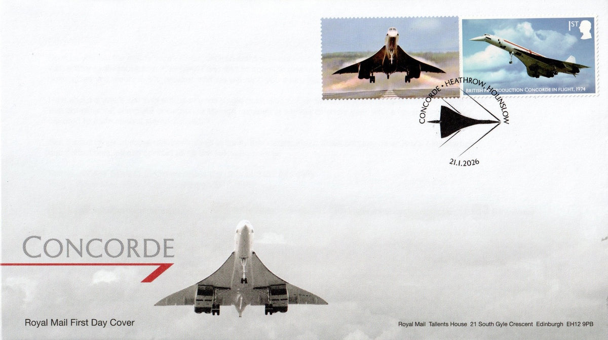GB 2026 - Concorde @ 50  - Smilers/ Collector  Sheet FDC - single stamp/label