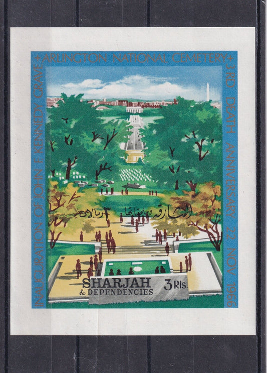 1966 Sharjah - Third Anniversary Of President Kennedy's Death Imperf Sheet - MNH