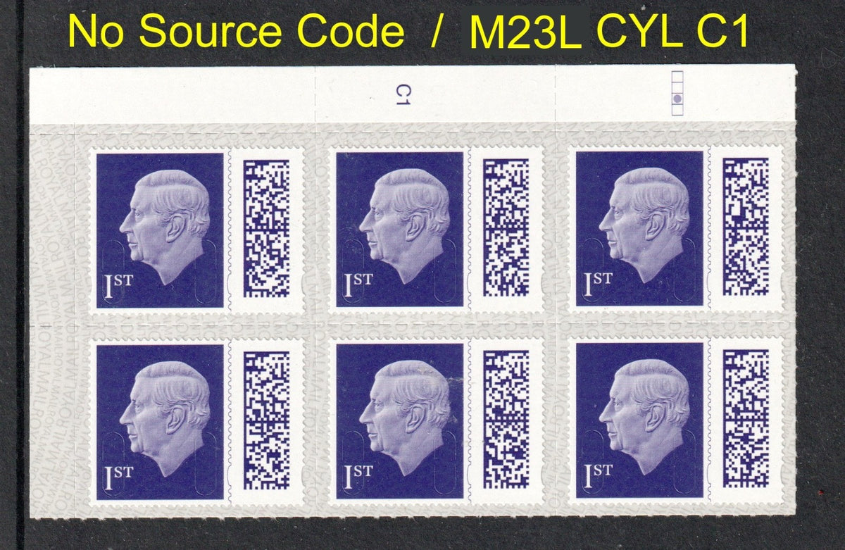GB 2023 - 1st Barcoded KC III Ex Counter Sheets  -  M23L Date Code CYL BLOCK