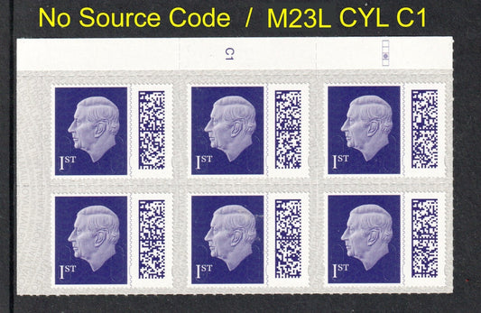 GB 2023 - 1st Barcoded KC III Ex Counter Sheets  -  M23L Date Code CYL BLOCK