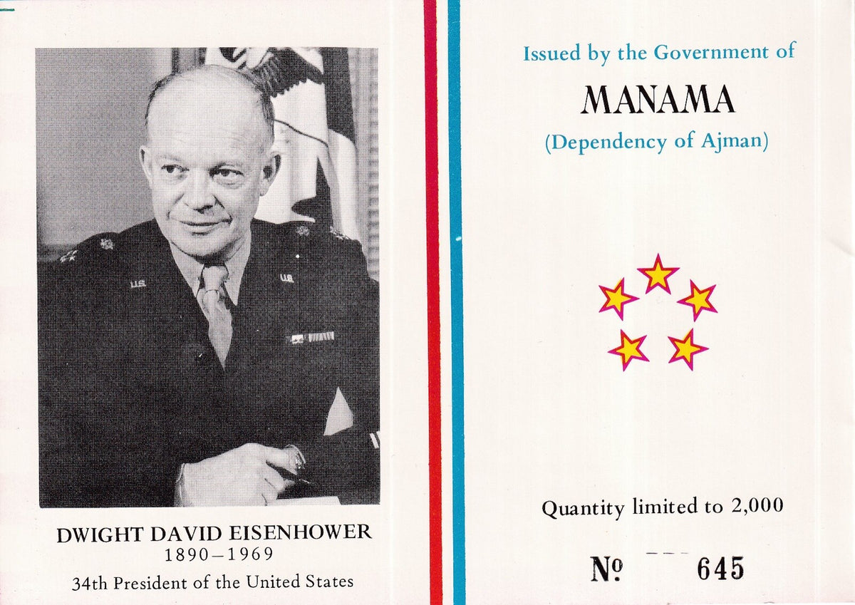 1970 Manama - Eisenhower/Kennedy Memorial - Gold Foil PACK - Mi- 252 A - MNH