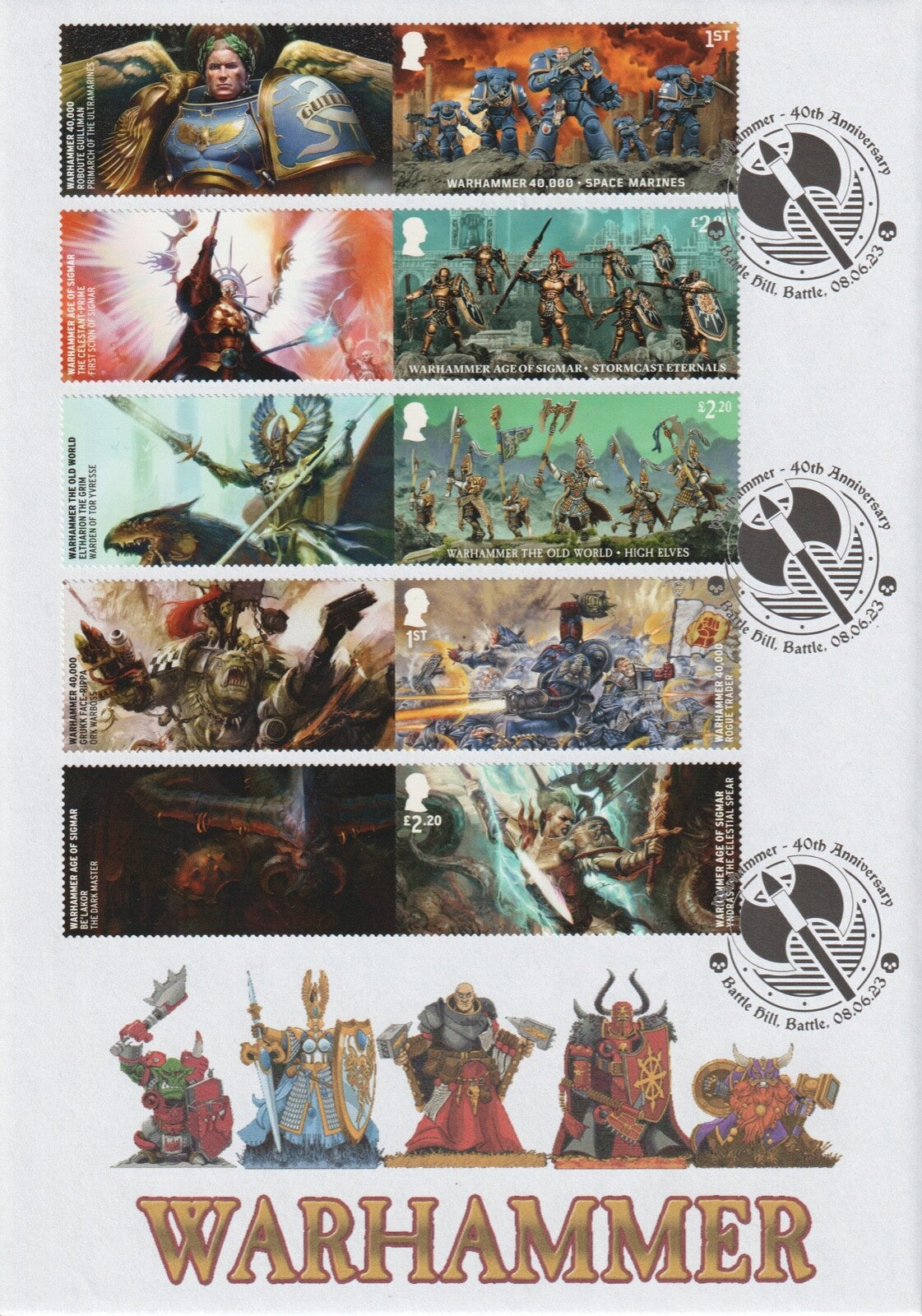 GB 2023  Warhammer Collector / Smilers  Sheet First Day Covers (2)