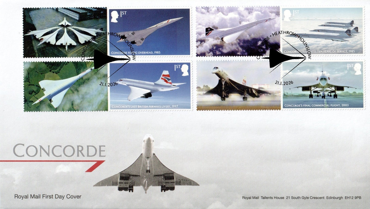 GB 2026 - Concorde @ 50  - Smilers/ Collector  Sheet FDC's (2) - Cat Ref. GS184