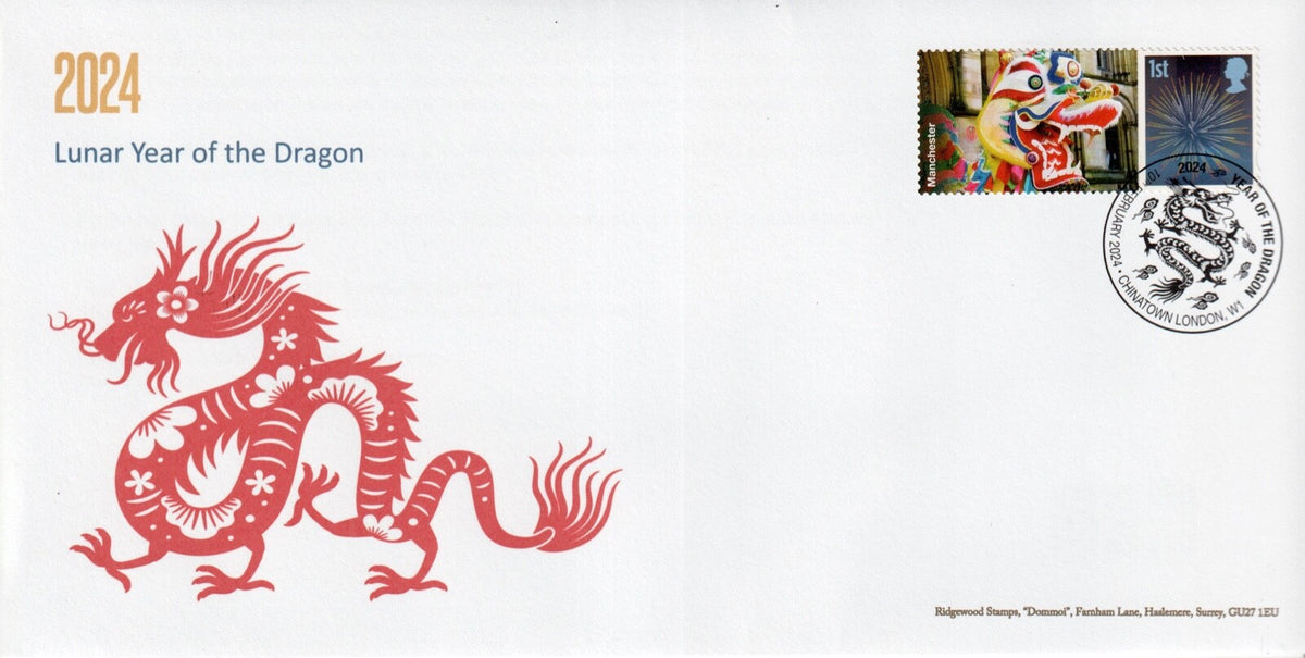 GB 2024 - Year of the Dragon - Smilers/ Special Hand stamp Commemorative Covers