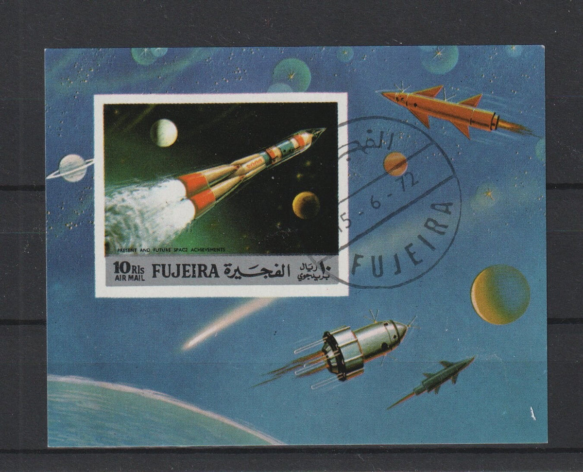 Fujeira 1972 -  Space Exploration Mini Sheet Mi-977/Block 102 B - Imperf - CTO