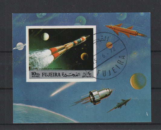 Fujeira 1972 -  Space Exploration Mini Sheet Mi-977/Block 102 B - Imperf - CTO