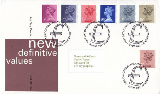 GB 1983 - New Definitive Values (7) -  Royal Mail FDC - 30 Mar 1983