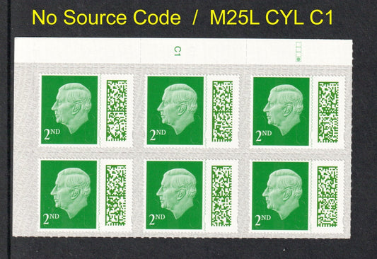 GB 2025 - 2nd Barcoded KC III Ex Counter Sheets  -  M25L Date Code CYL BLOCK