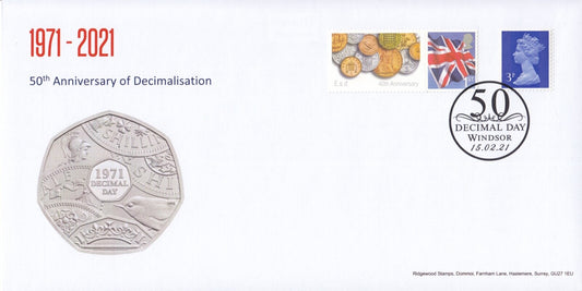 GB 2021 - 50th Anniversary of Decimalisation - Commemorative Smilers Cover