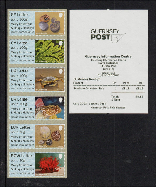 2025 Guernsey - Post & Go - Christmas o/p on Bailiwick Seashore - DDGG25 GG03