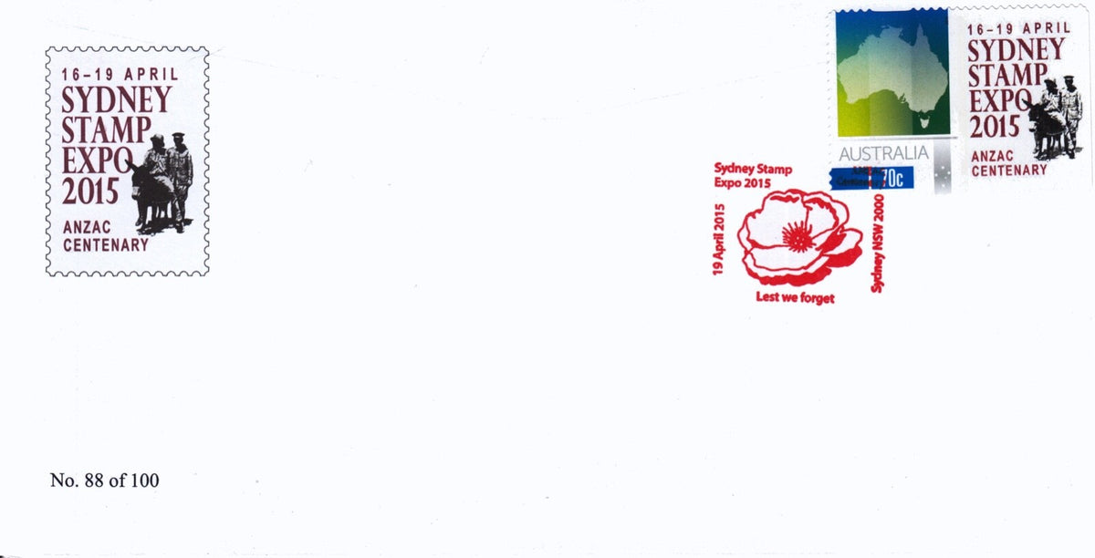 Australia 2015 - Sydney Stamp Expo set of 4 P-Stamp Covers with SHS - Limited Ed