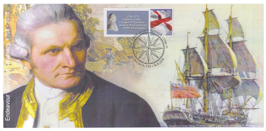 2018 - HMS Endeavour, Voyages of Discovery - Captain Cook Themed Smilers FDC