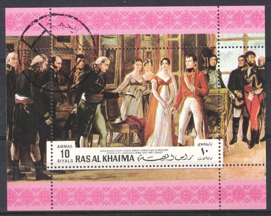1970 Ras Al Khaimah -  History of France S/Sheet - Mi-Blk. M 95 A - CTO