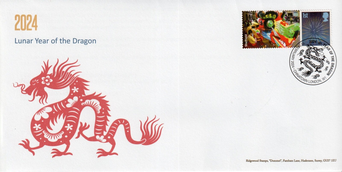 GB 2024 - Year of the Dragon - Smilers/ Special Hand stamp Commemorative Covers