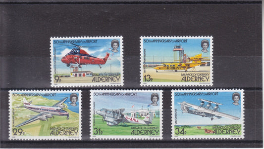 Alderney 1985 - 50th Anniversary Of Alderney Airport - SG18-22 MNH