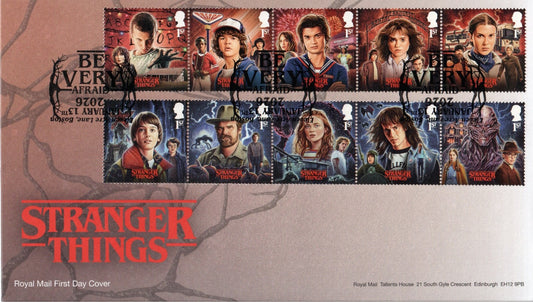 GB 2026 - Stranger Things FDC - set of 10 x 1st CTO "BE VERY AFRAID" SHS