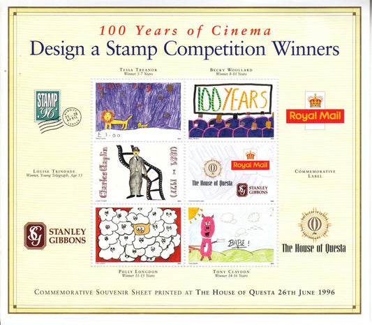 GB 1996 - Exhibition Sheet - Design a Stamp Competition Winners