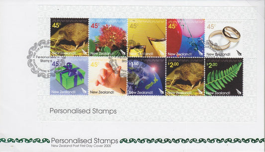2005 New Zealand - Personalised Stamps Mini Sheet FDC - SG 2801-2810