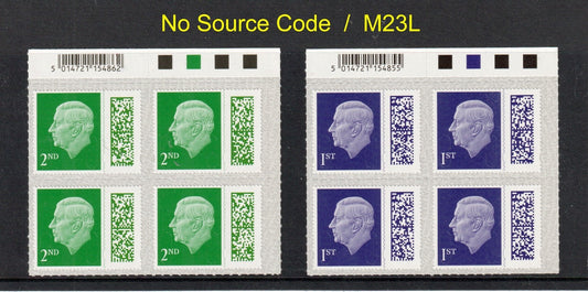 GB 2023 - 2nd / 1st Barcoded KC III Traffic Light Blocks of 4 -  M23L