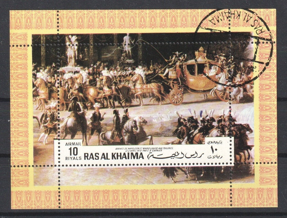 1970 Ras Al Khaimah -  History of France S/Sheet - Mi-Blk. L 95 A - CTO