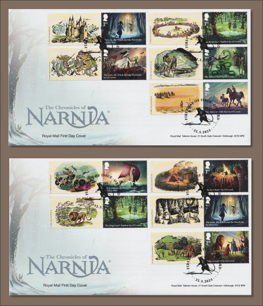GB 2025 - Chronicles of Narnia Smilers/Collector  Sheet FDC's (2) - GS175/LS173