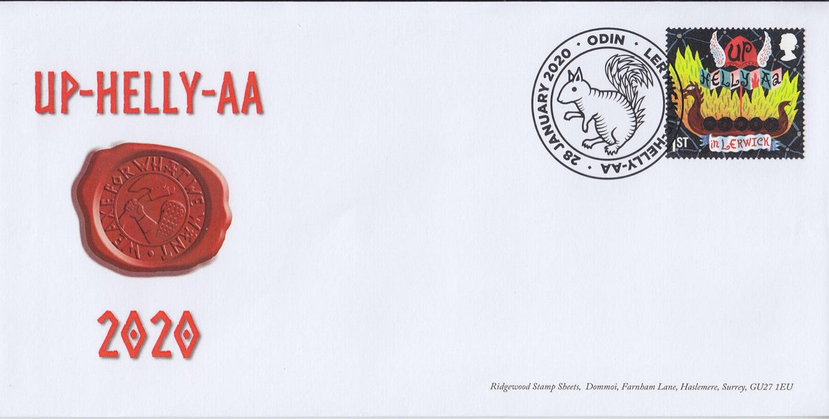 2020 Up Helly Aa Cover - Curious Customs 1st Class, with special hand-stamp
