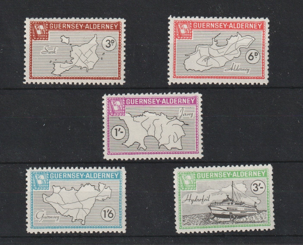Guernsey-Alderney Commodore : 1965 definitive set (no o/p) MNH