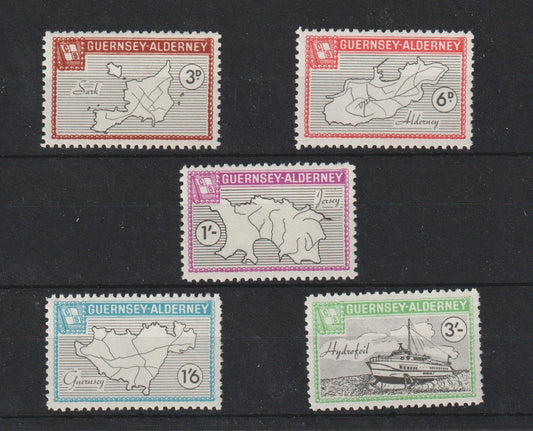 Guernsey-Alderney Commodore : 1965 definitive set (no o/p) MNH