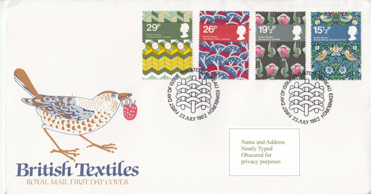 GB 1982 - British Textiles - Royal Mail FDC