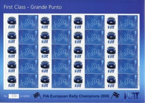 GB 2006 - Fiat Grande Punto - FIA European Rally Champions Smilers Sheet BC-096a