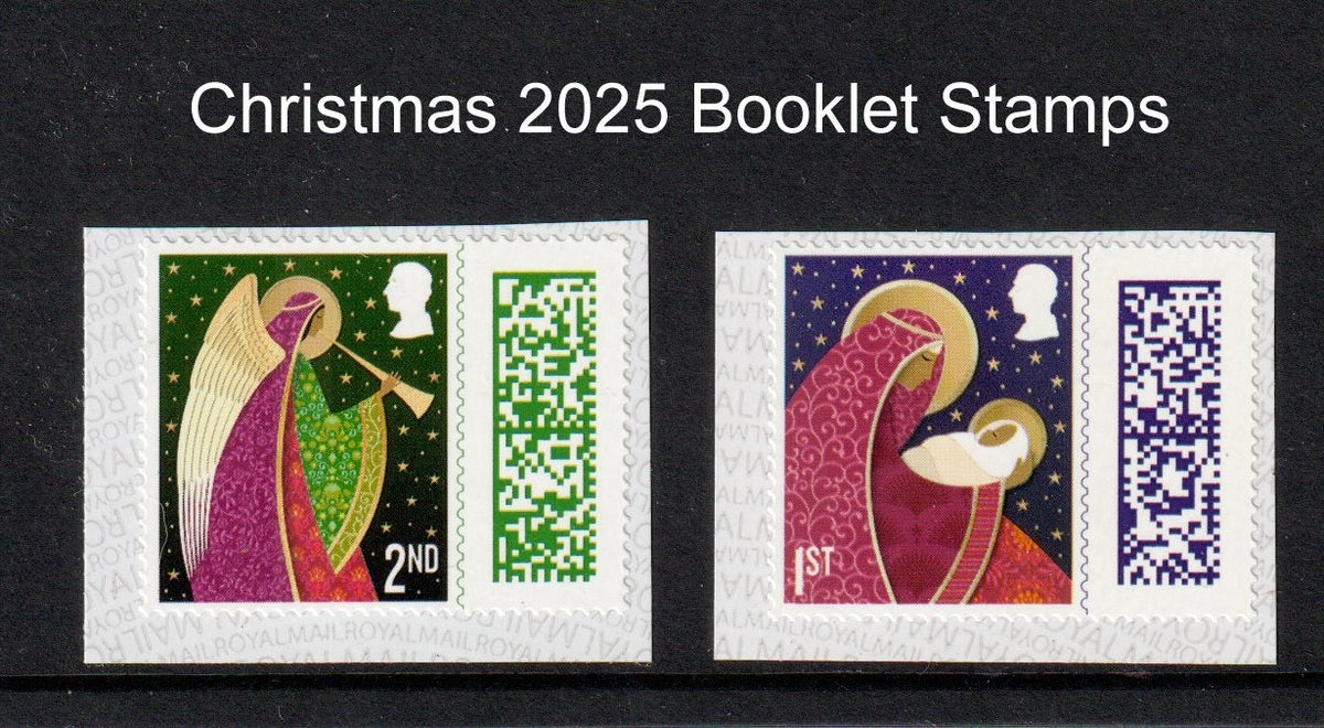 GB 2025 Christmas Booklet Stamps 2nd + 1st Class Self Adhesive