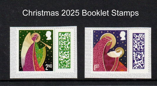 GB 2025 Christmas Booklet Stamps 2nd + 1st Class Self Adhesive