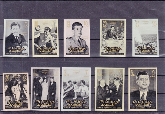 Fujeira 1966 - President Kennedy Commemoration - Imperforated Set - MNH