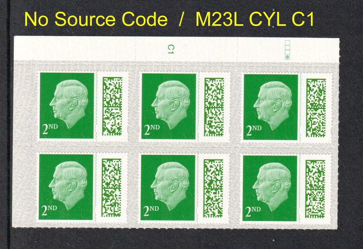 GB 2023 - 2nd Barcoded KC III Ex Counter Sheets  -  M23L Date Code CYL BLOCK