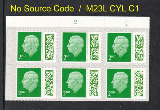 GB 2023 - 2nd Barcoded KC III Ex Counter Sheets  -  M23L Date Code CYL BLOCK