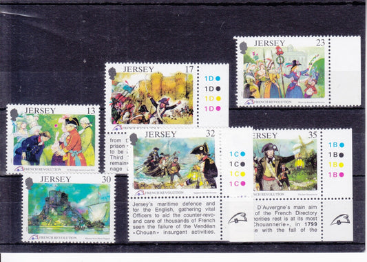 Jersey 1989 - 200th Anniversary of French Revolution  - MNH Set - SG-501-506