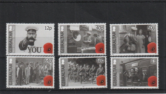 Gibraltar 2014 Centenary Of World War 1 (1st Issue)  SG 1565 - 1570 - MNH/UMM