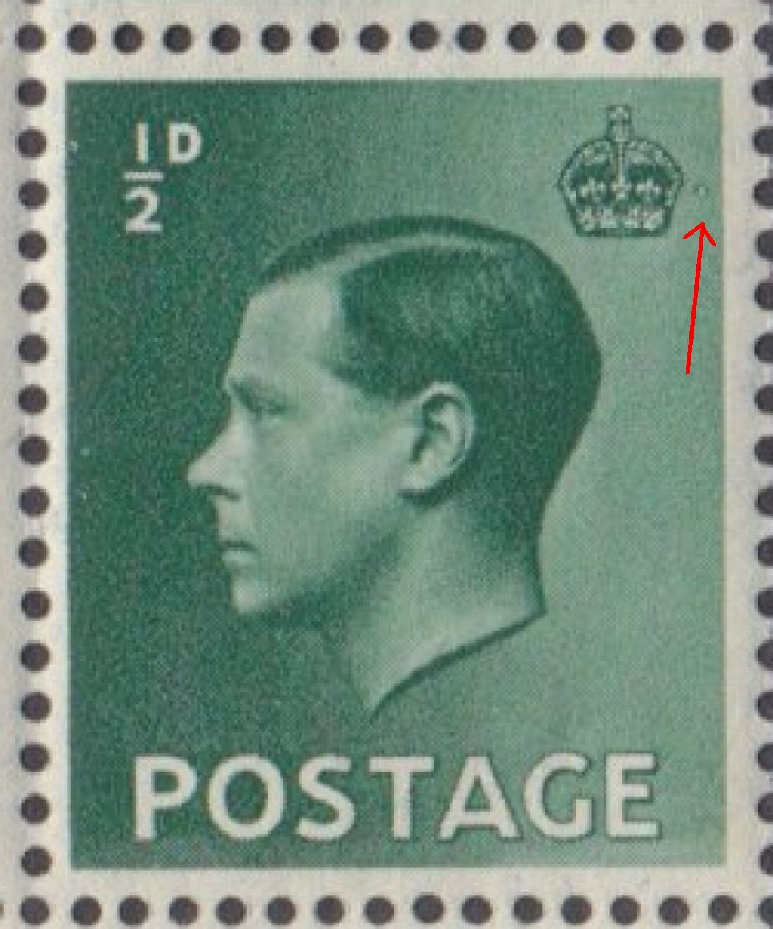 GB 1937 - Kind Edward VIII A36 Cyl. 7.  Cyl Block with pearl flaw by Crown R20/2