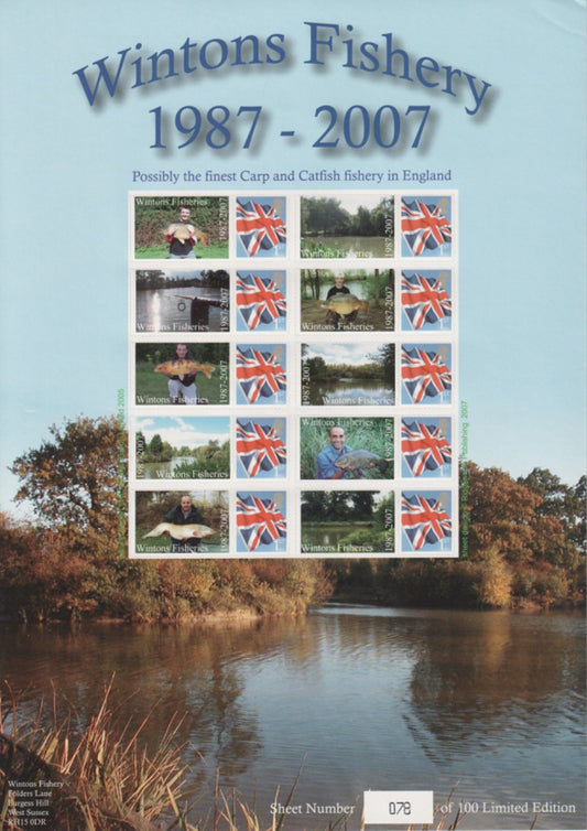 GB 2007 - Winton's Fishery 1987-2007 Business Smilers Sheet - Ref: BC-137