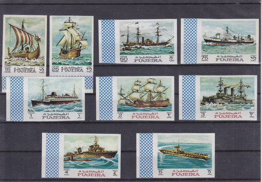Fujeira 1968 - Maritime History - Complete Set (imperf) - MNH